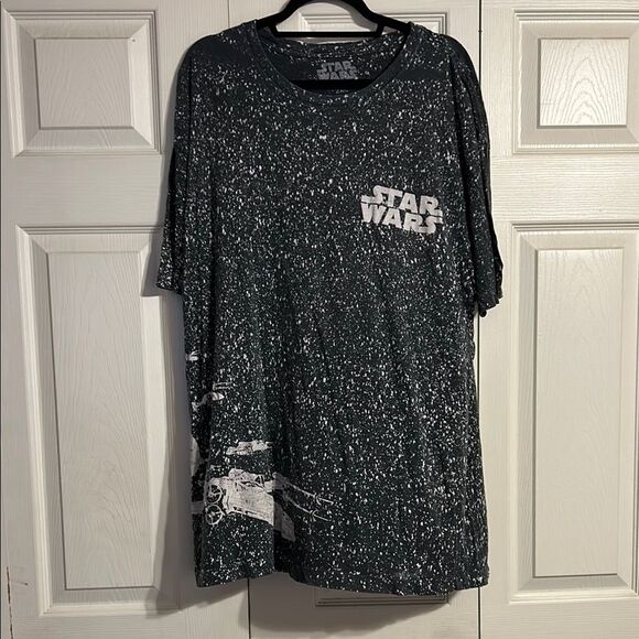 STAR WARS Men's Unisex Size 2XL Crewneck Gray White Speckled Graphic Tee Cotton - Picture 1 of 6